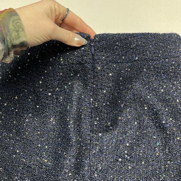 Ann Taylor Loft Mini Skirt Sparkly Rhinestone Tweed - Picture 8 of 9
